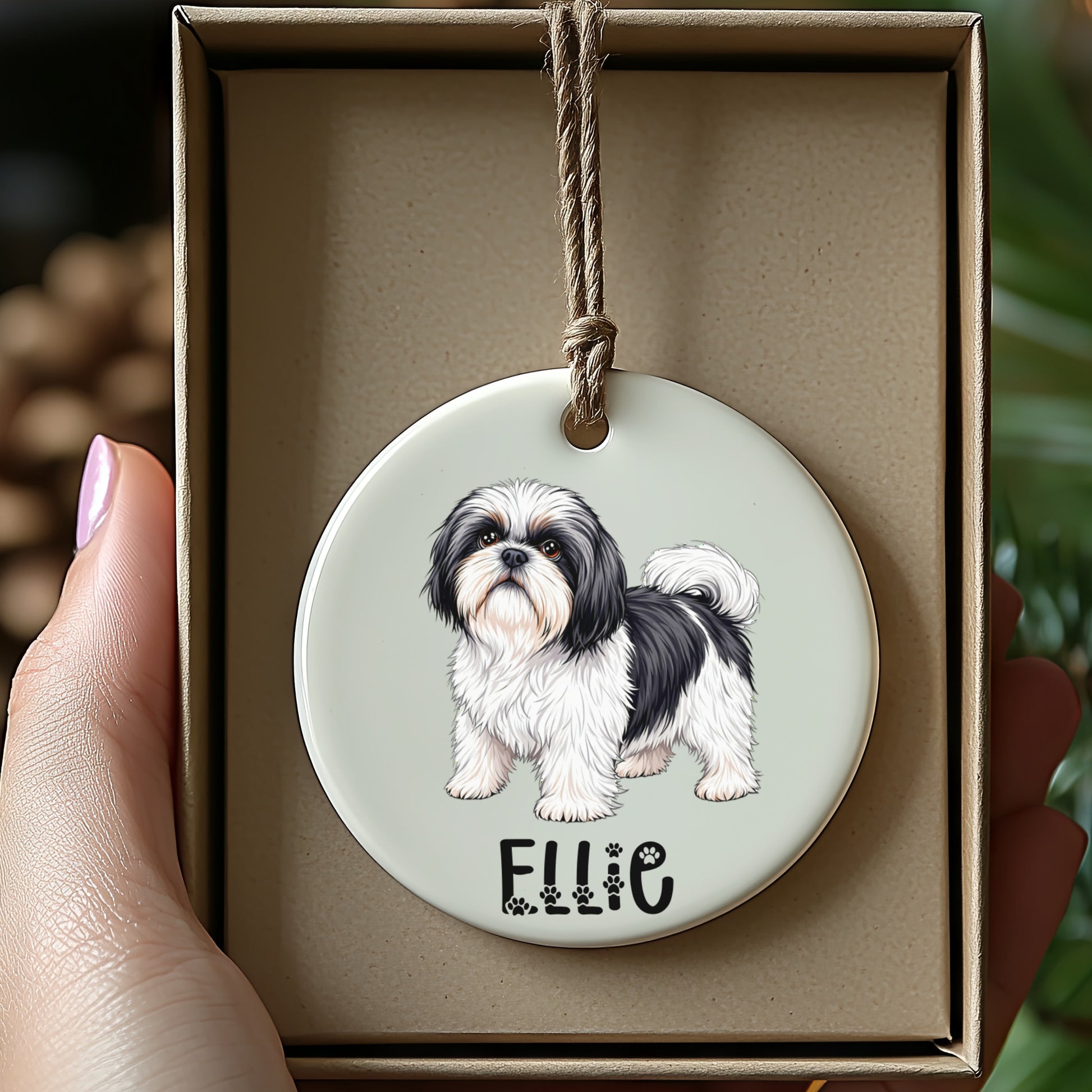 Personalized Shih Tzu Dog Name Ornament product