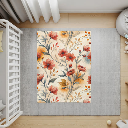 Red Floral Pattern Artistic Watercolor Painting Design - Walk Greener