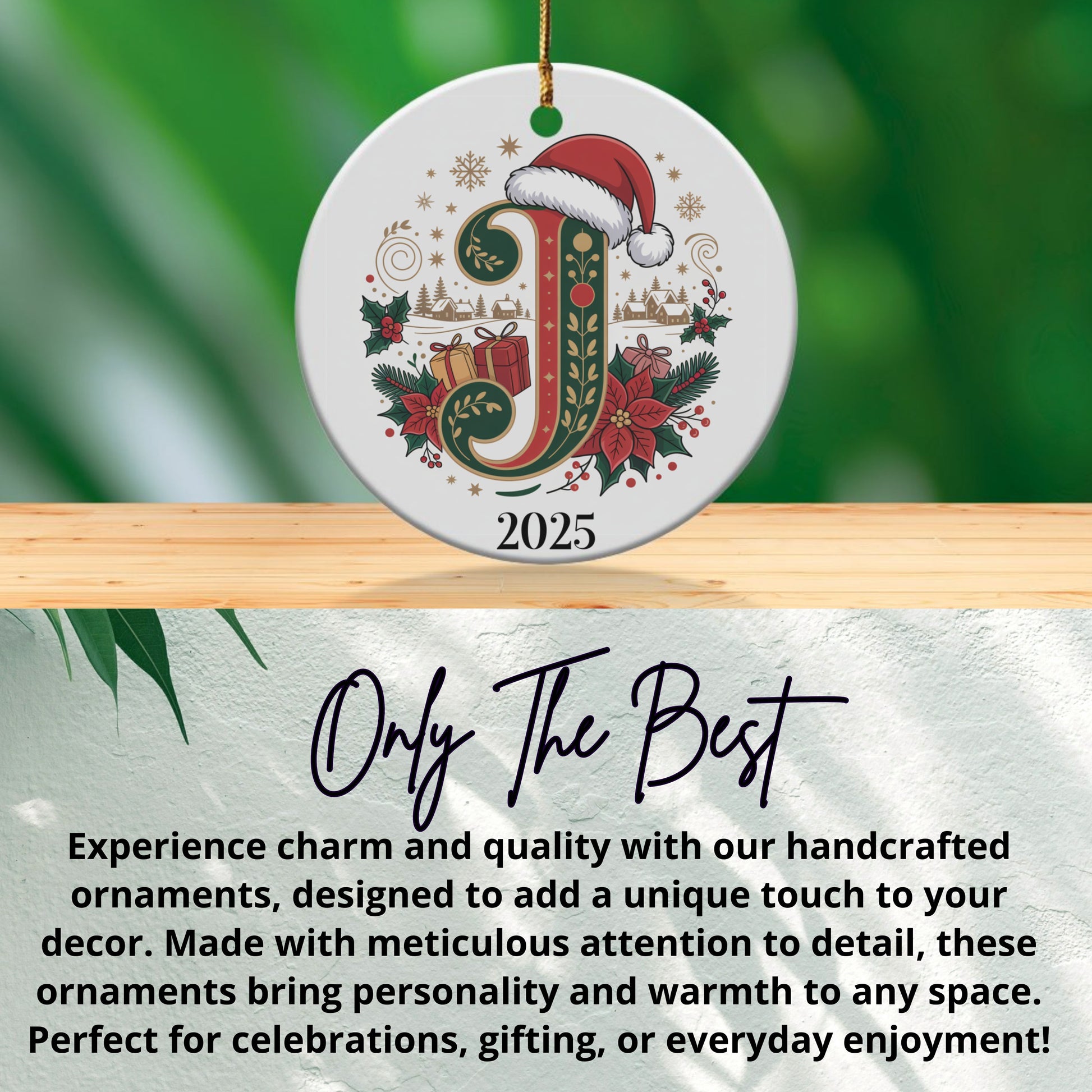 Personalized 2025 Initial Christmas Ornament product type
