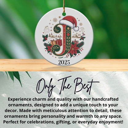 Personalized 2025 Initial Christmas Ornament product type