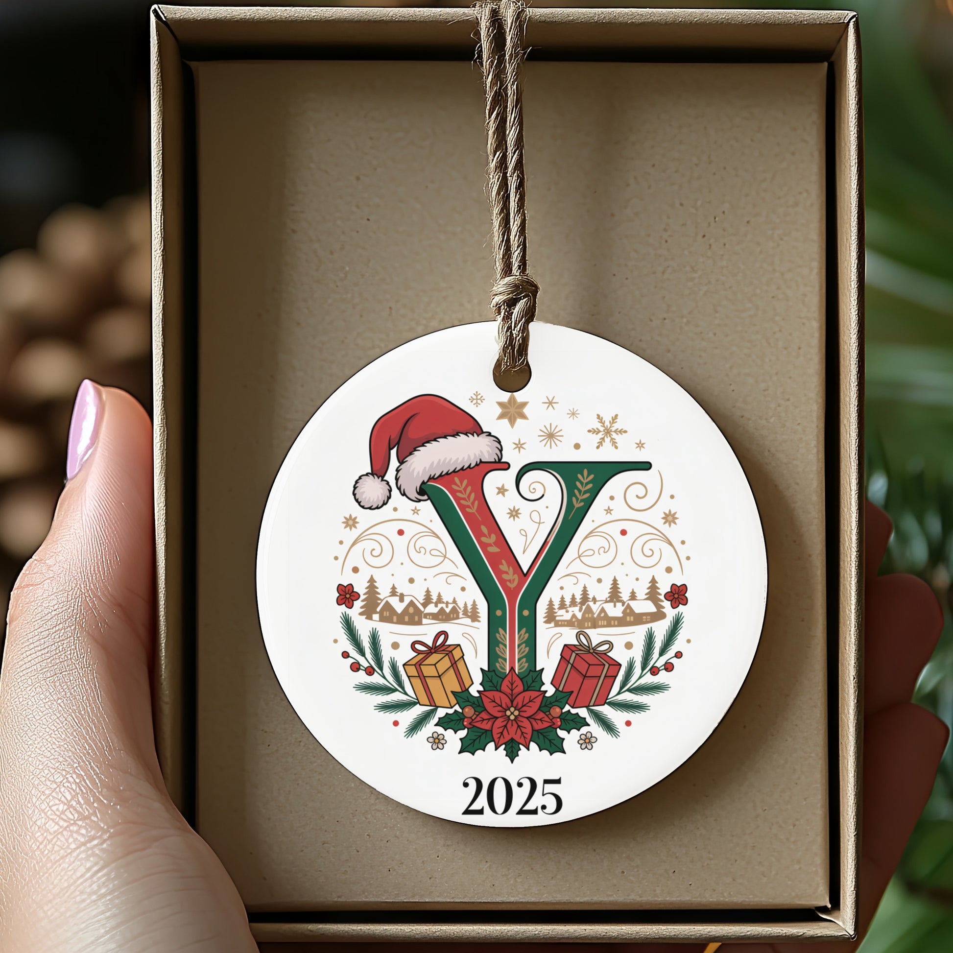 Personalized 2023 Christmas Ornament Initial Y product type