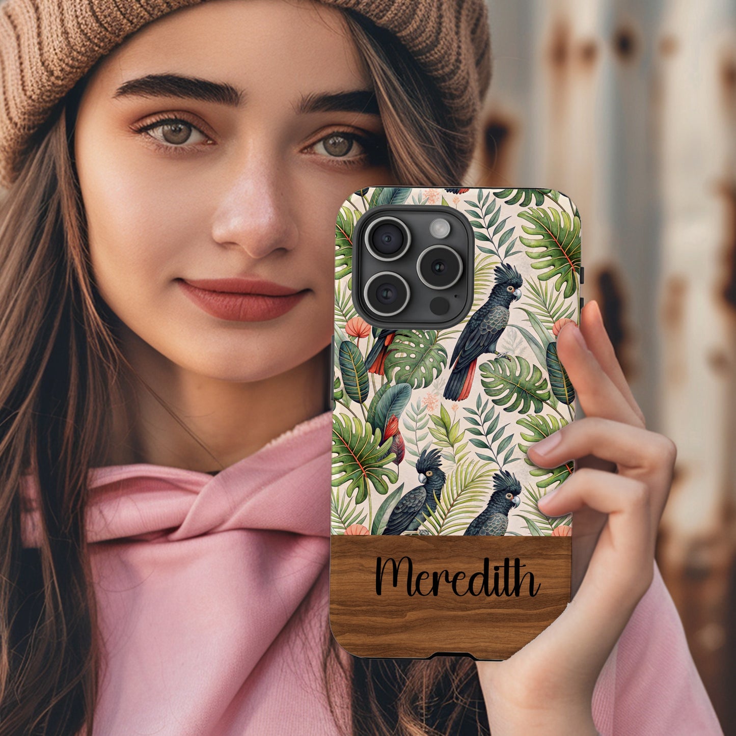 Custom Name Tropical Parrot Design Phone Case Cover