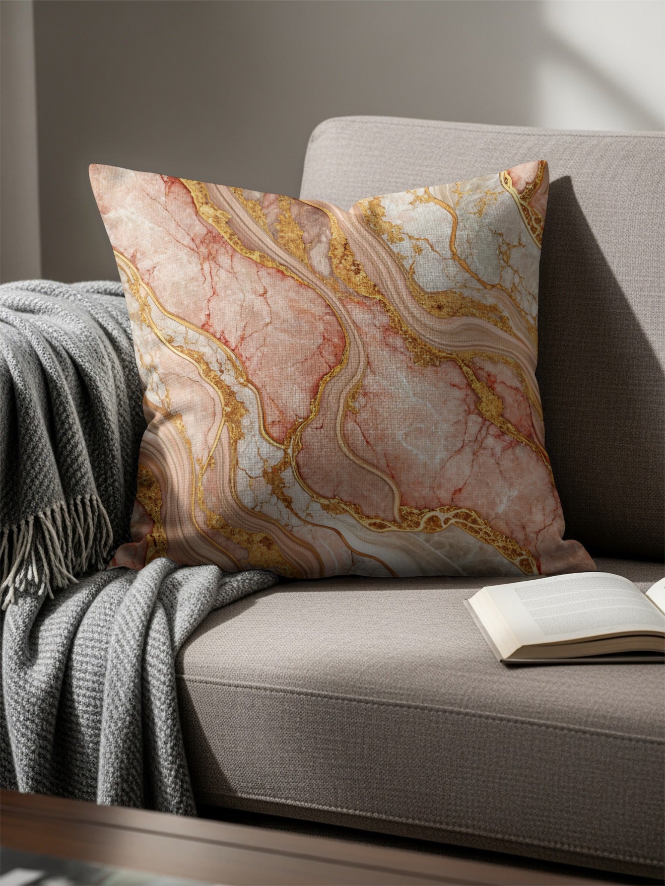 Elegant Marble Design Decorative Pillow for Home Decor