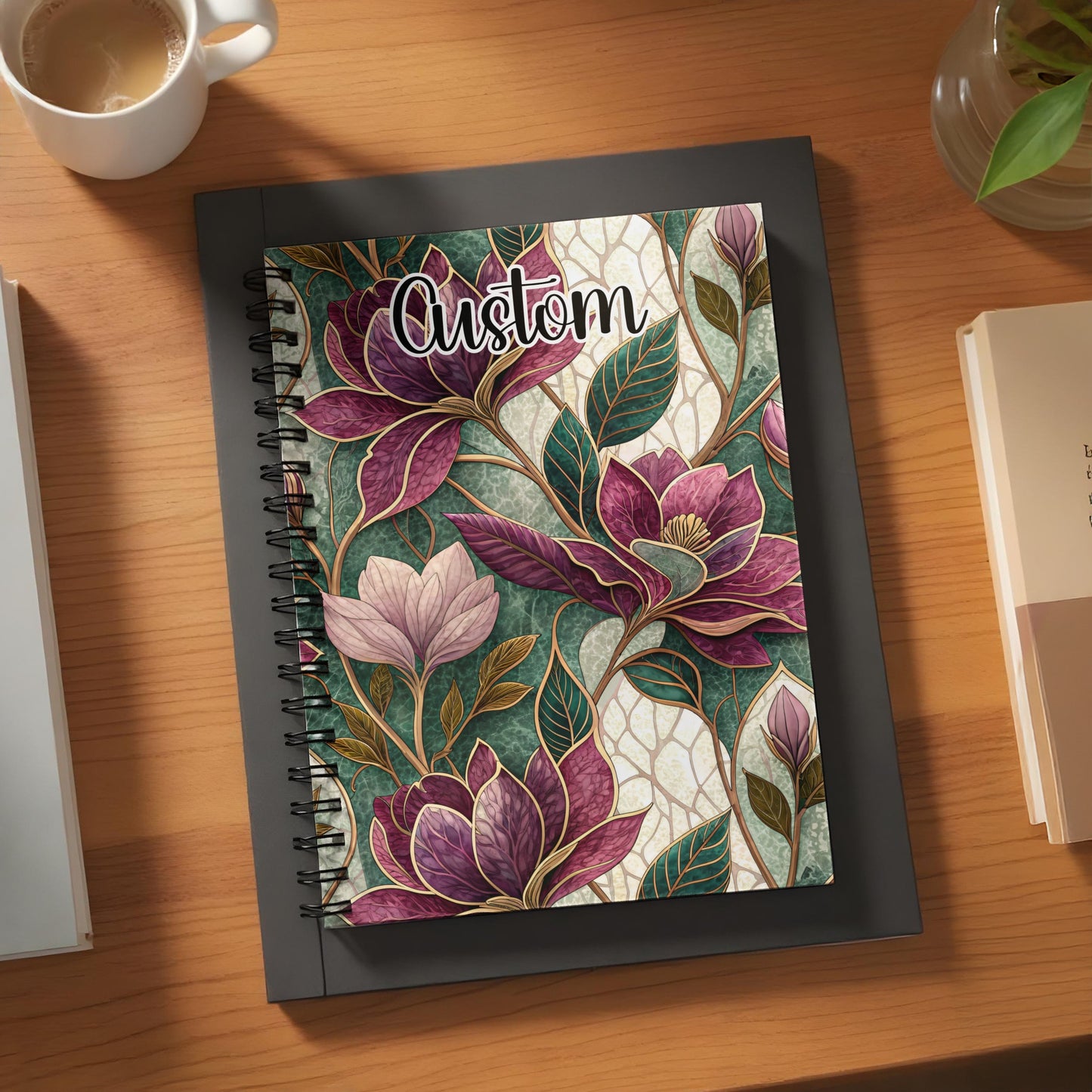 Custom Spiral-Bound Notebook with Floral Design
