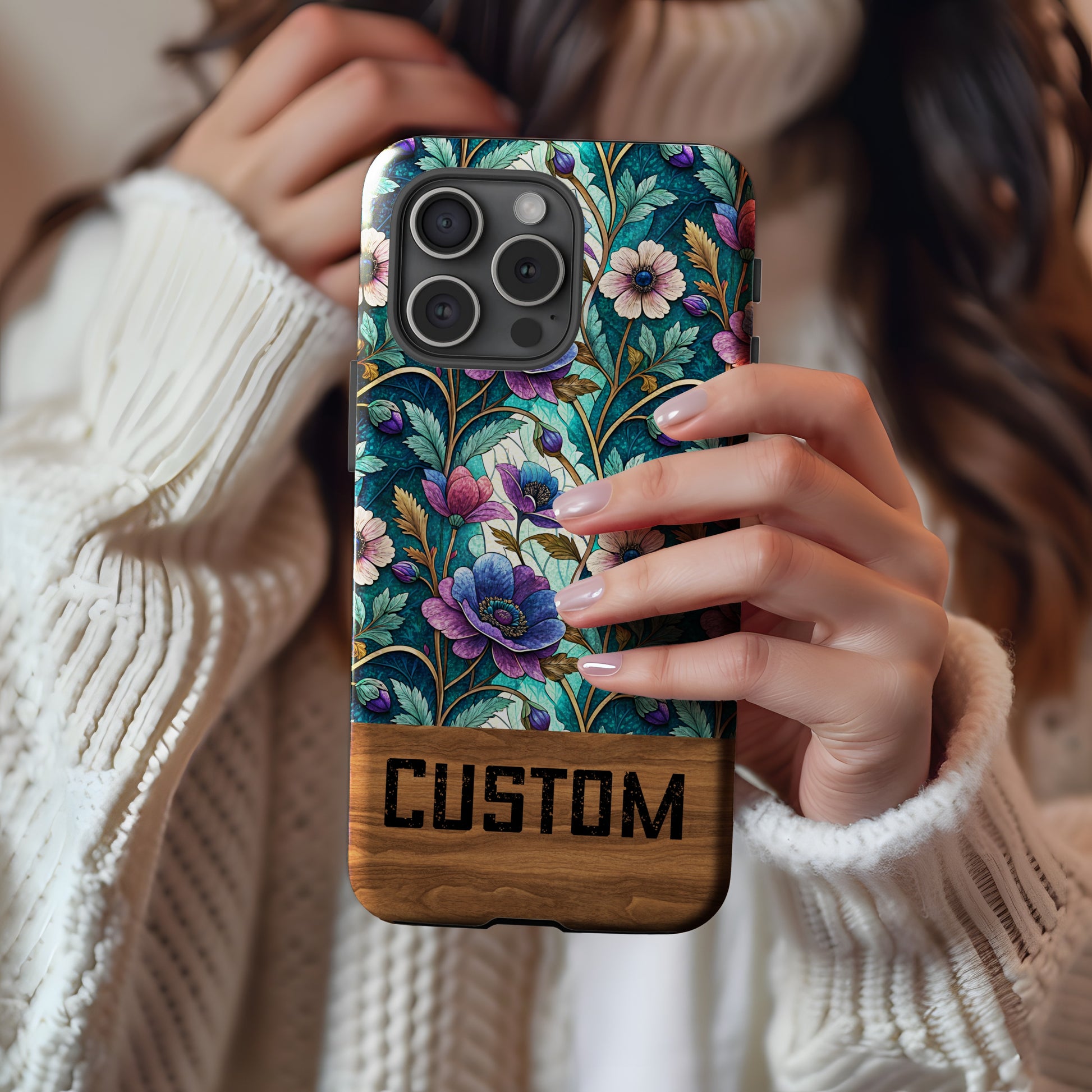 Custom Floral Pattern Phone Case Protective Cover