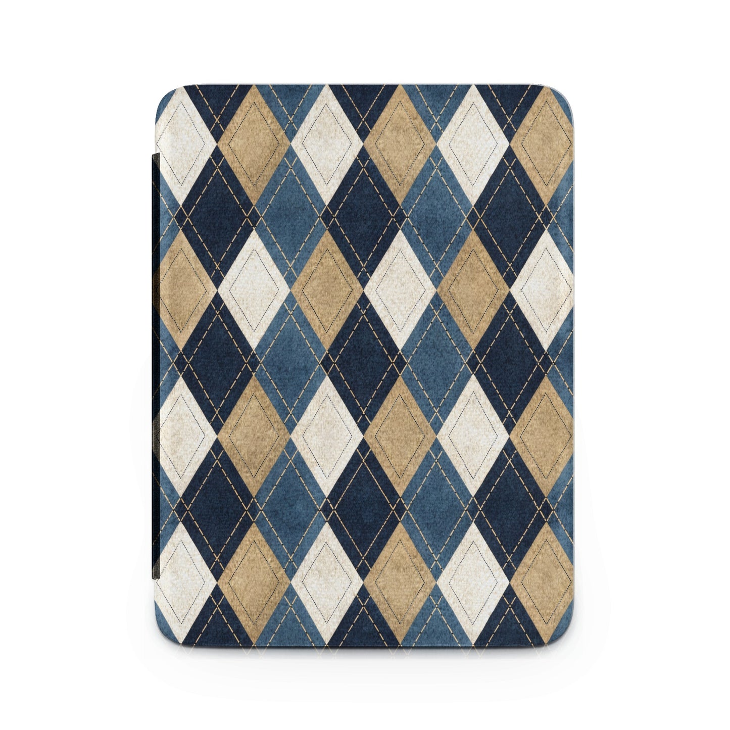 Stylish Blue and Beige Argyle Patterned Notebook