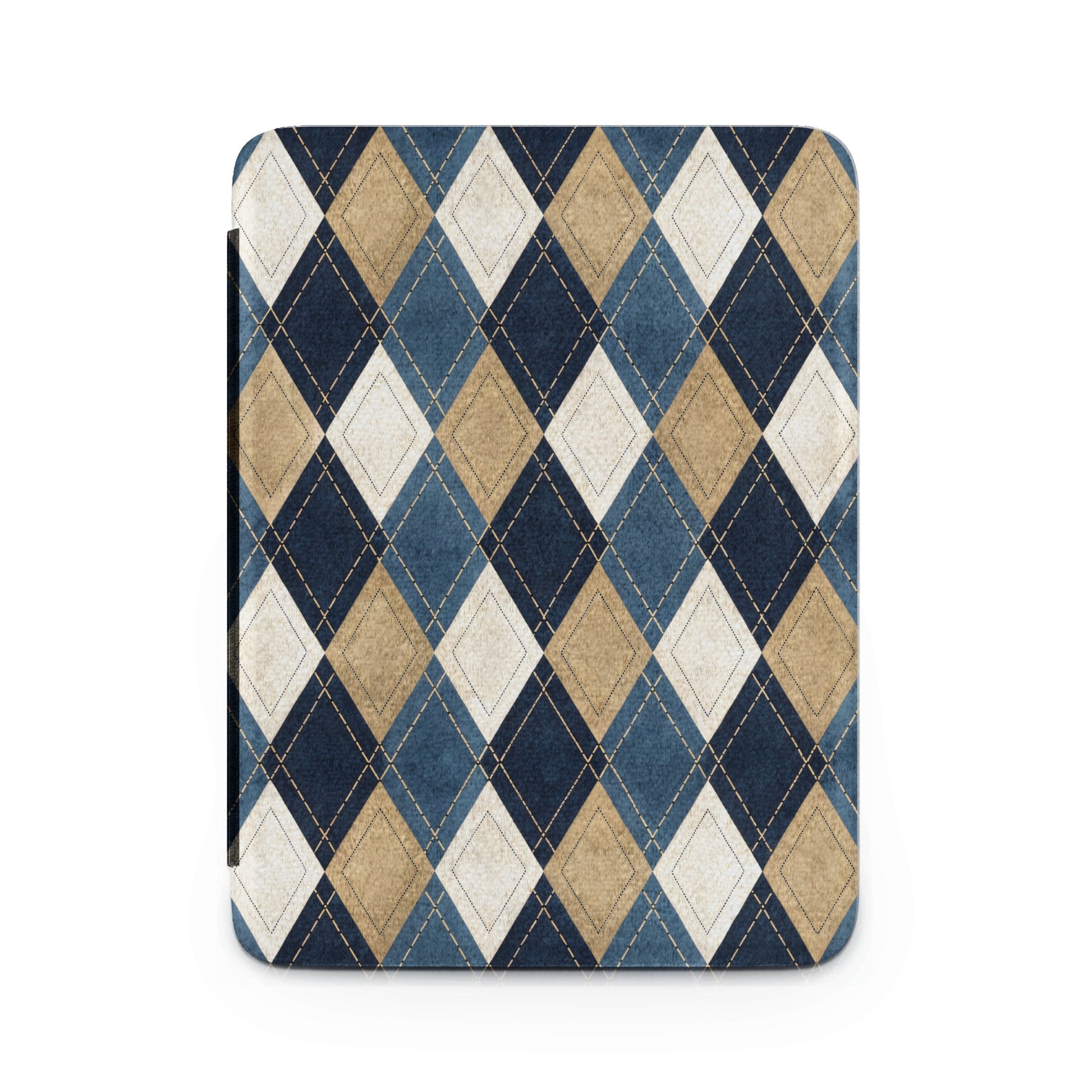 Stylish Blue and Beige Argyle Patterned Notebook