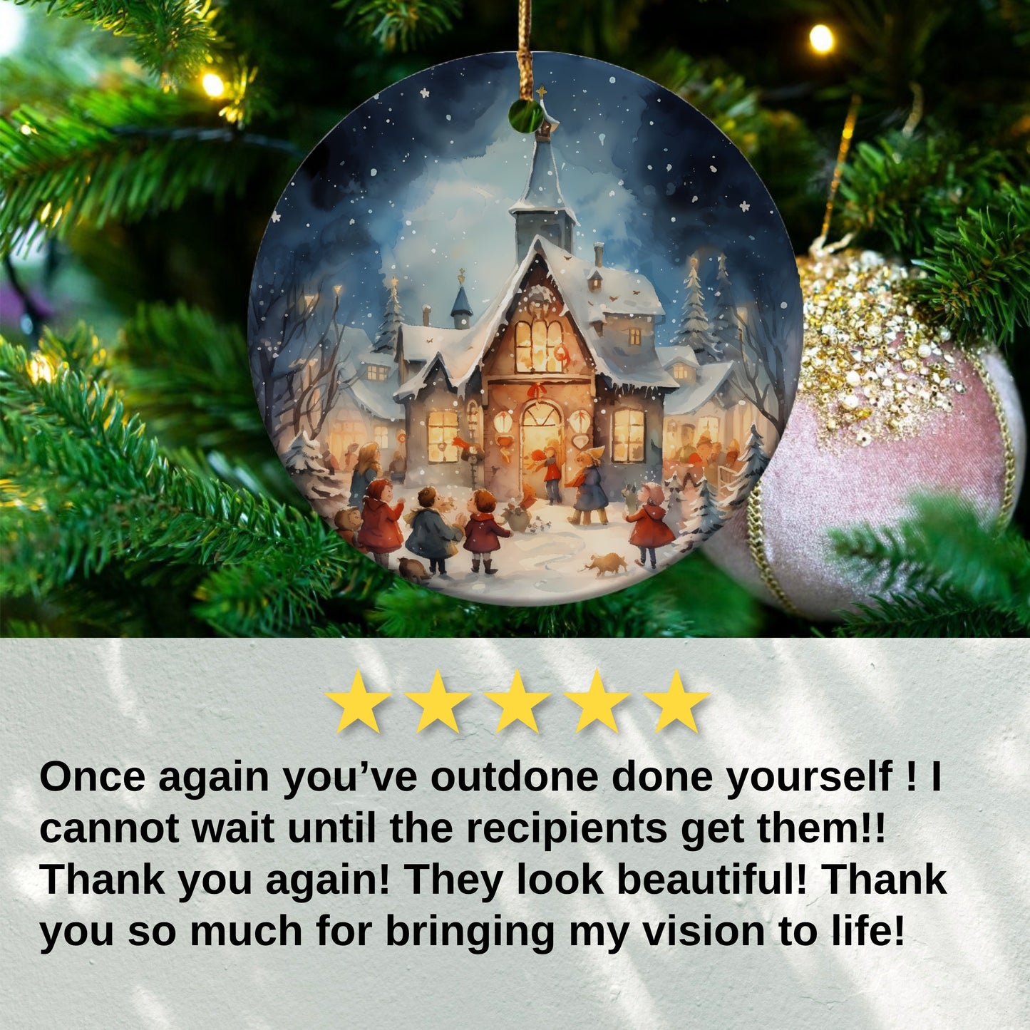 Christmas Tree Night Scene Ornament product