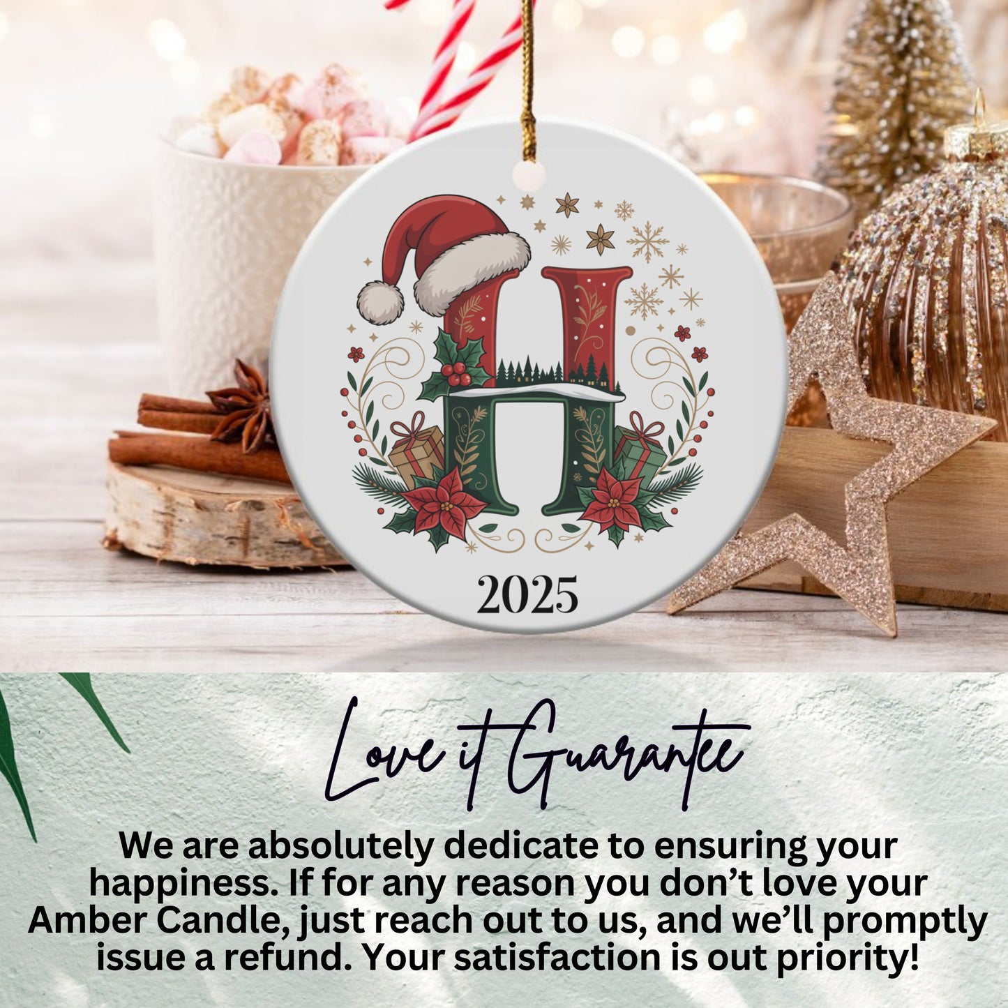 Festive Personalized Holiday Initial Ornament 2025 product type