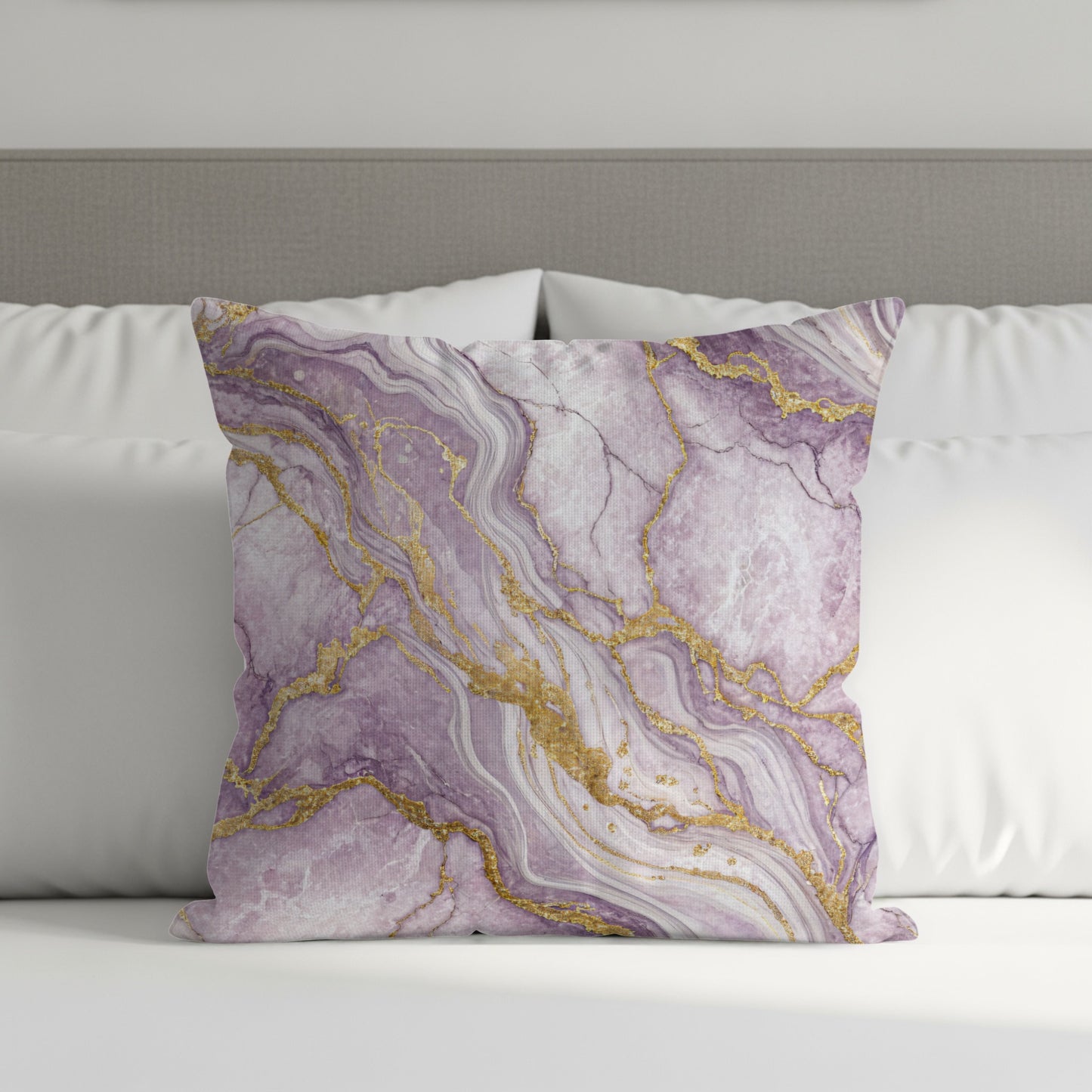 Elegant Lavender Marble Design Decorative Pillow