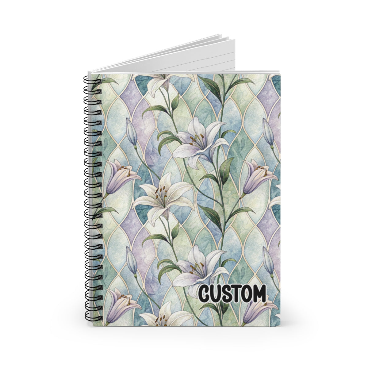 Custom Floral Pattern Spiral Notebook Journal