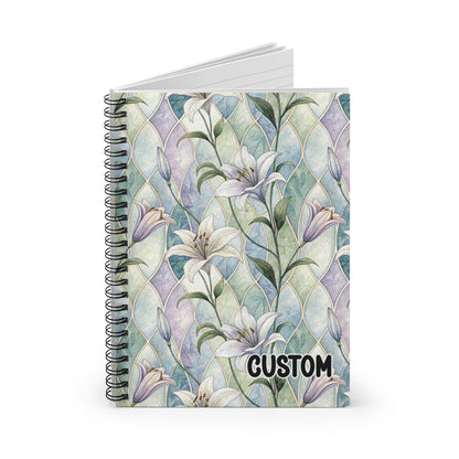 Custom Floral Pattern Spiral Notebook Journal