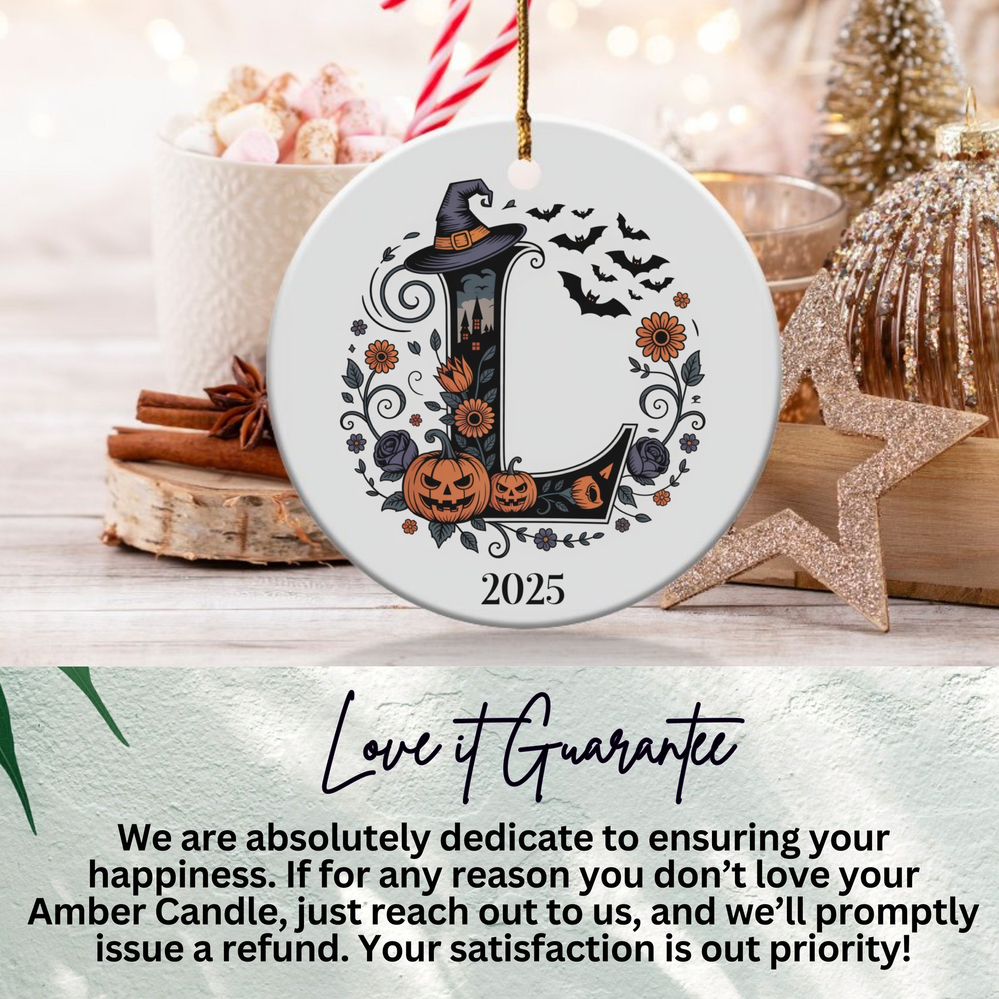 Personalized Halloween Initial Ornament product
