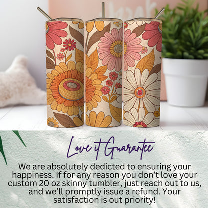 Colorful Floral Custom 20 oz Skinny Tumbler
