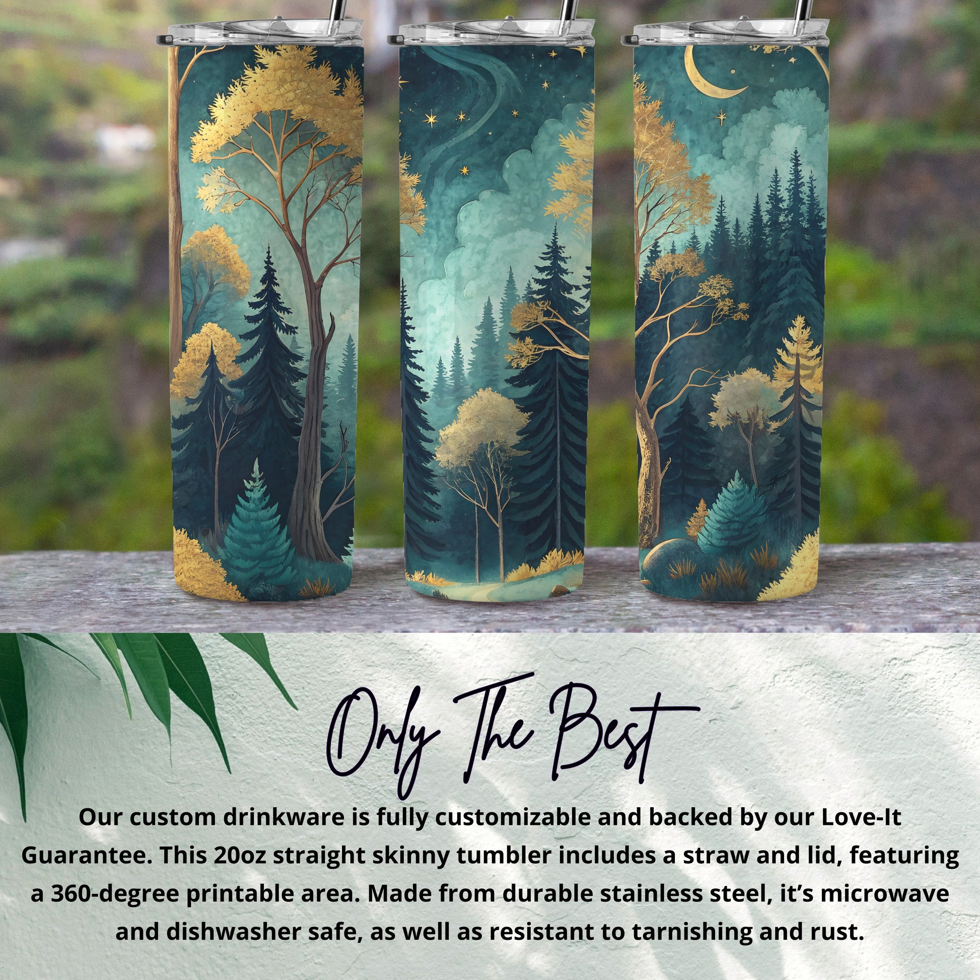 Forest Scenic Design 20oz Straight Skinny Tumbler