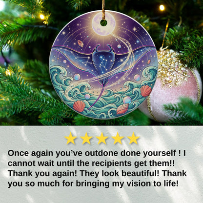 Majestic Manta Ray Night Sky Scene Ornament product