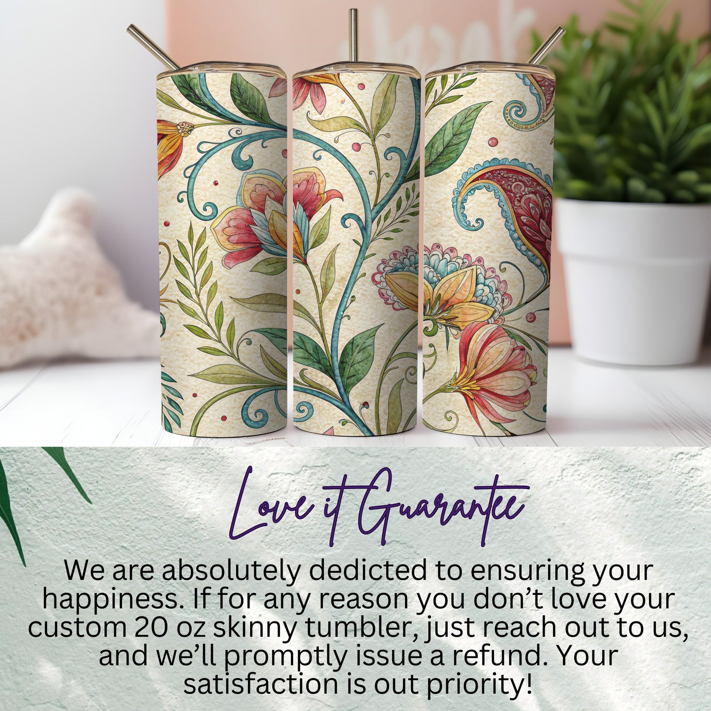 Colorful Floral and Paisley Art Nouveau Inspired Design - Walk Greener
