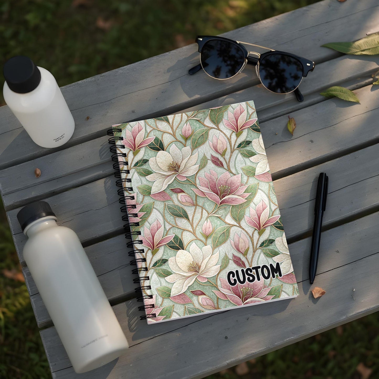 Custom Floral Design Spiral Bound Notebook