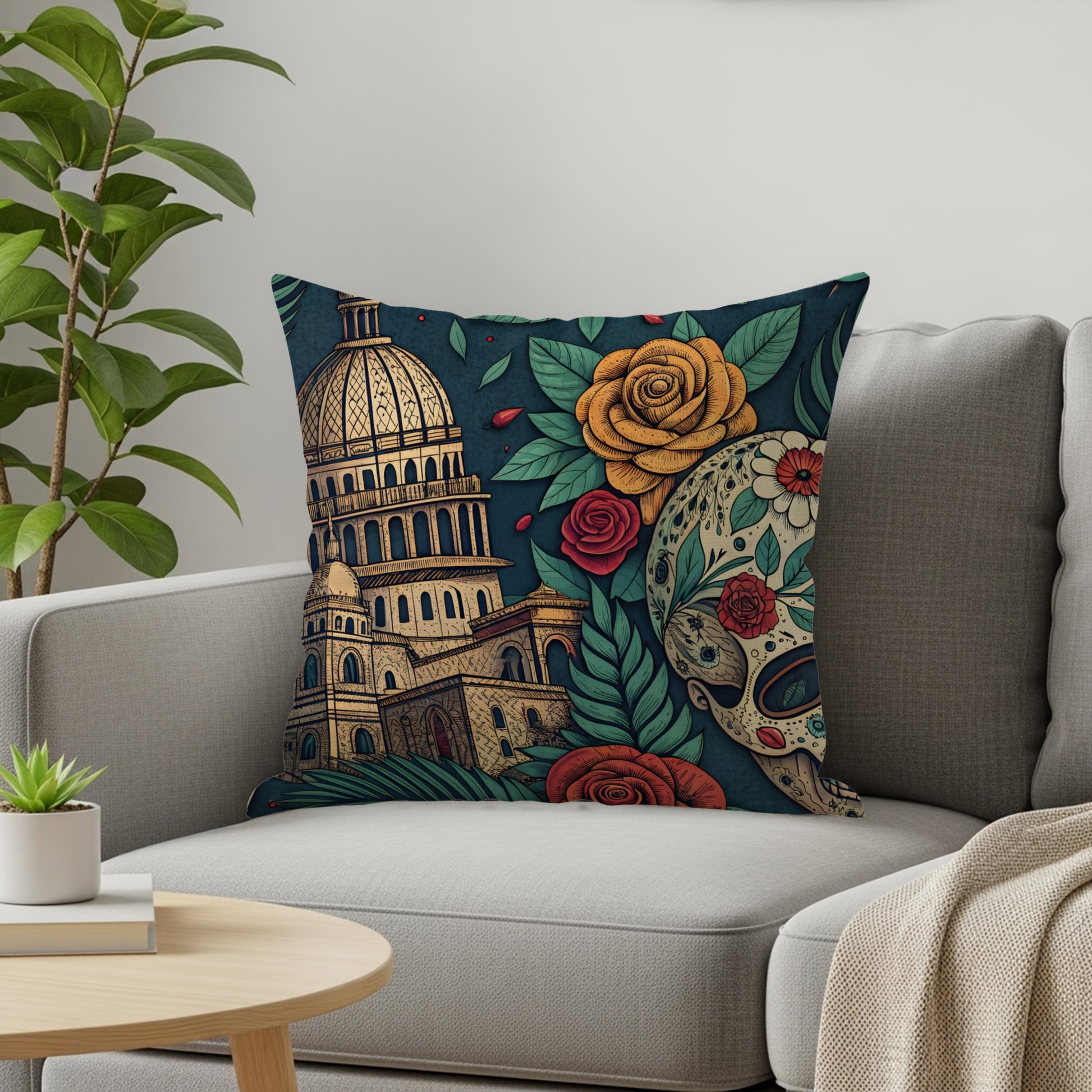 Colorful Art Print Decorative Throw Pillow for Home Decor