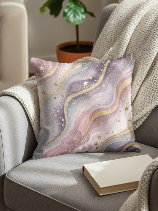 Starry Pastel Waves Pillow for Cozy Home Decor