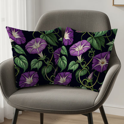 Purple and Green Floral Design Throw Pillow Product
