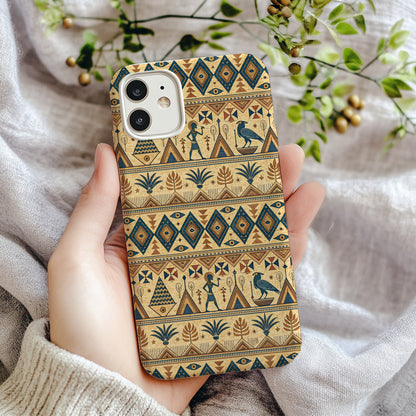 Egyptian Style Pattern with Figures Aztec Inspired Custom Phone Case - Walk Greener