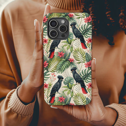 Tropical Parrot and Floral Print Smartphone Case