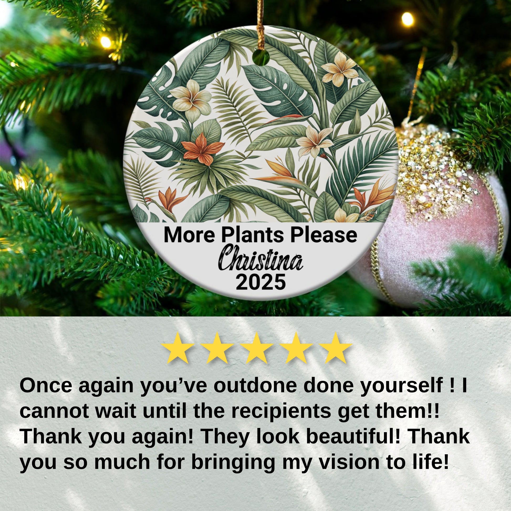 More Plants Please Custom Ornament Product