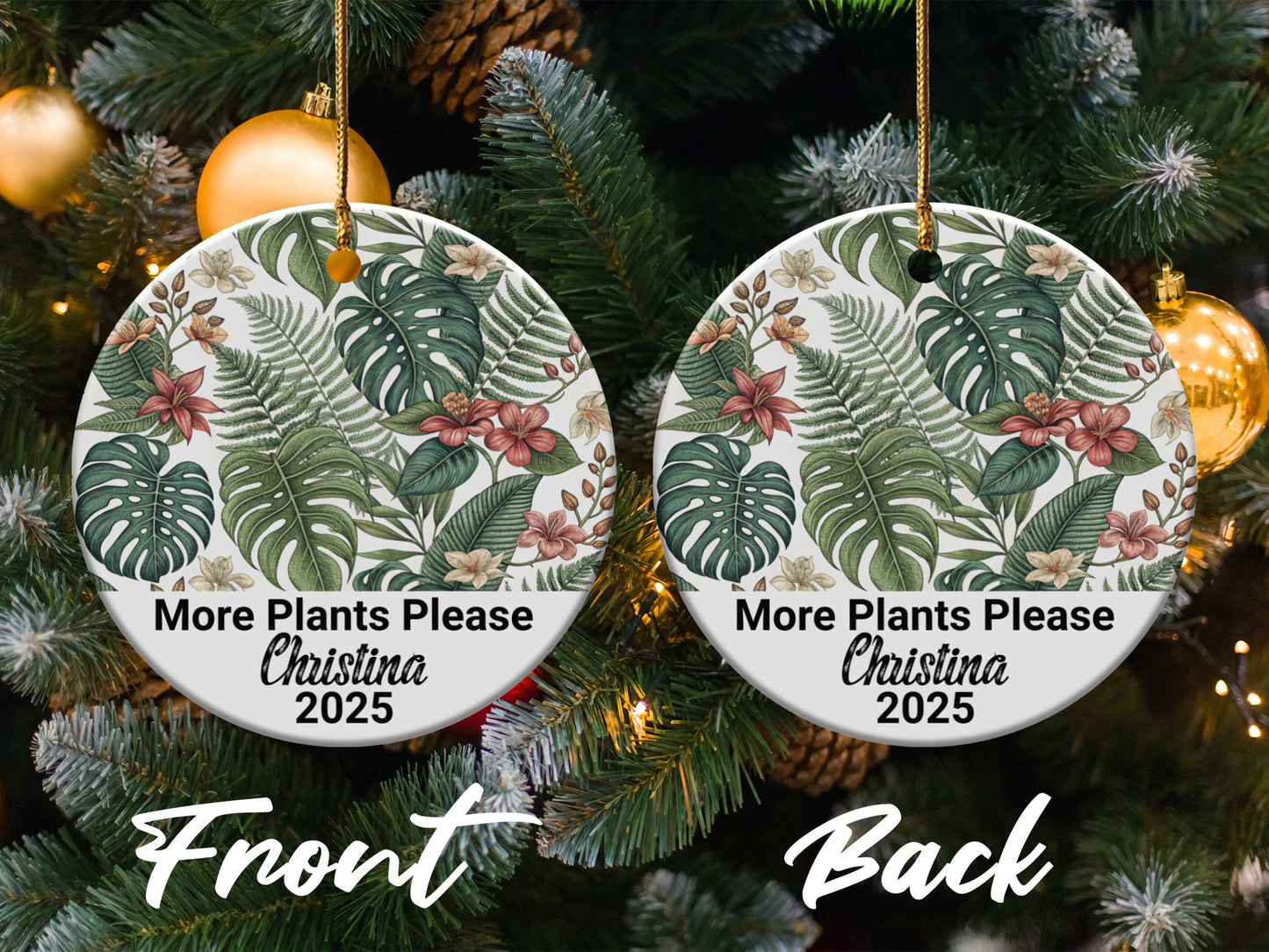 More Plants Please Personalized Holiday Ornament product