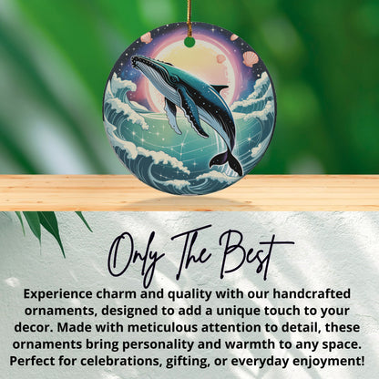 Handcrafted Whale Themed Round Ornament product