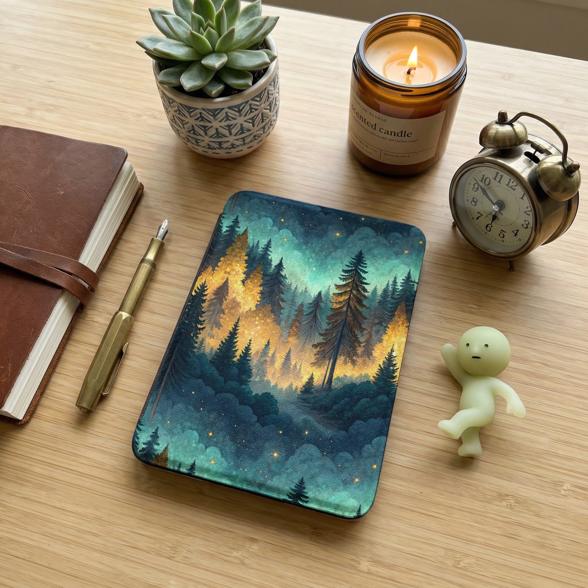 Enchanting Forest Galaxy Glow-In-The-Dark Hardcover Notebook