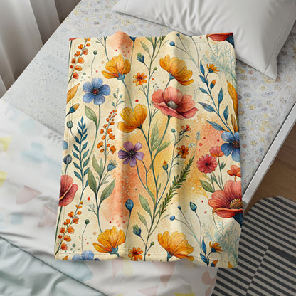 Colorful Watercolor Flowers Botanical Pattern Design - Walk Greener