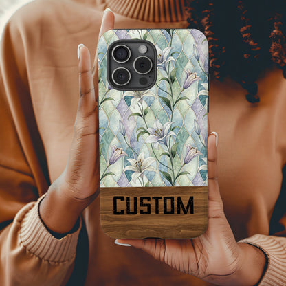 Custom Floral Pattern Phone Case with Lily Design