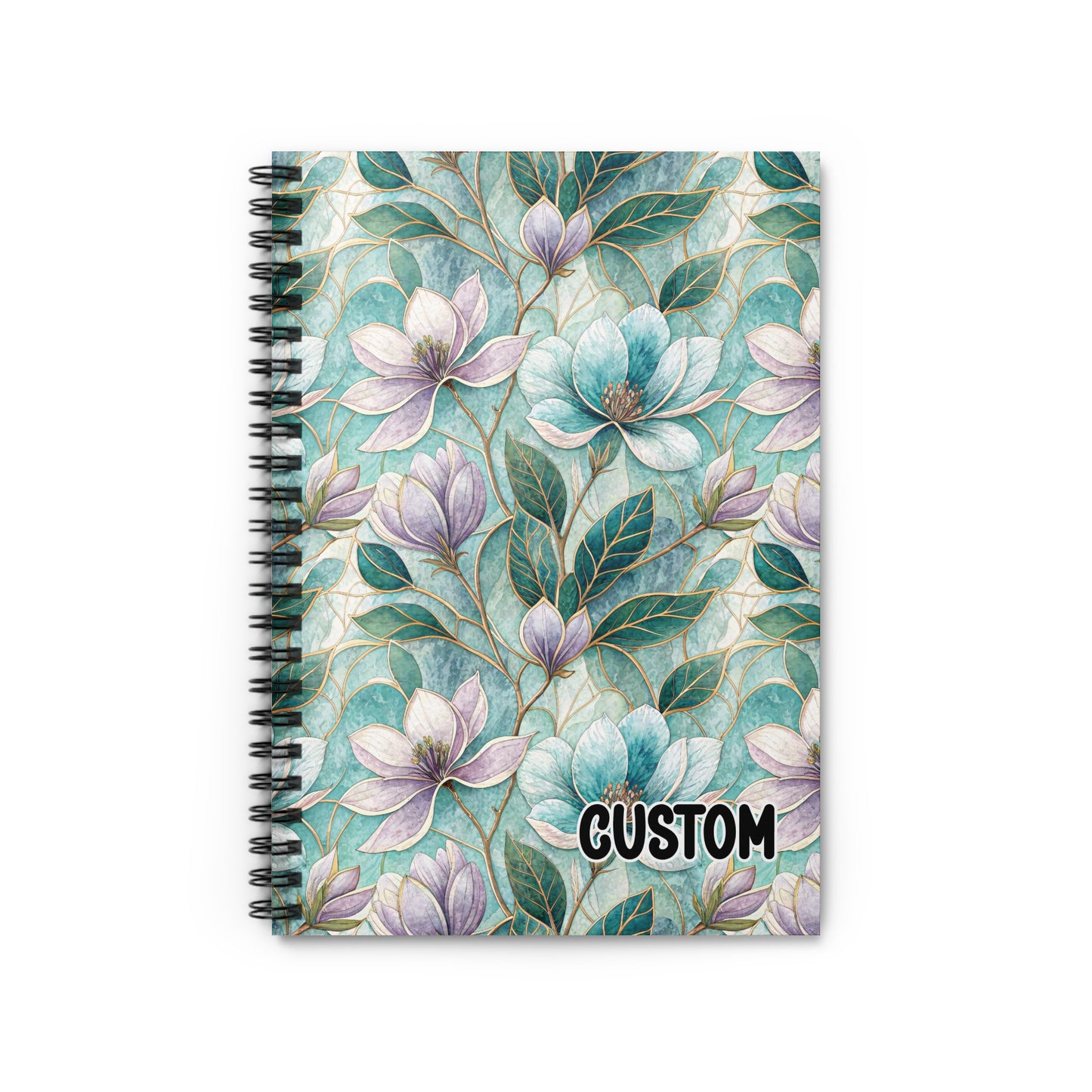 Custom Floral Patterned Notebook with Watercolor Design