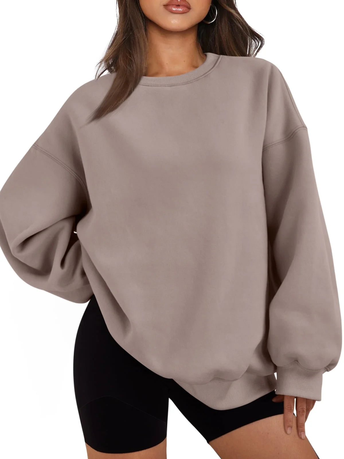 SUNBS Oversized Sweatshirts for Women Crewneck Y2K Sweaters Casual Tops Comfy Fall Fashion Pullover Outfits Winter Clothes 2025