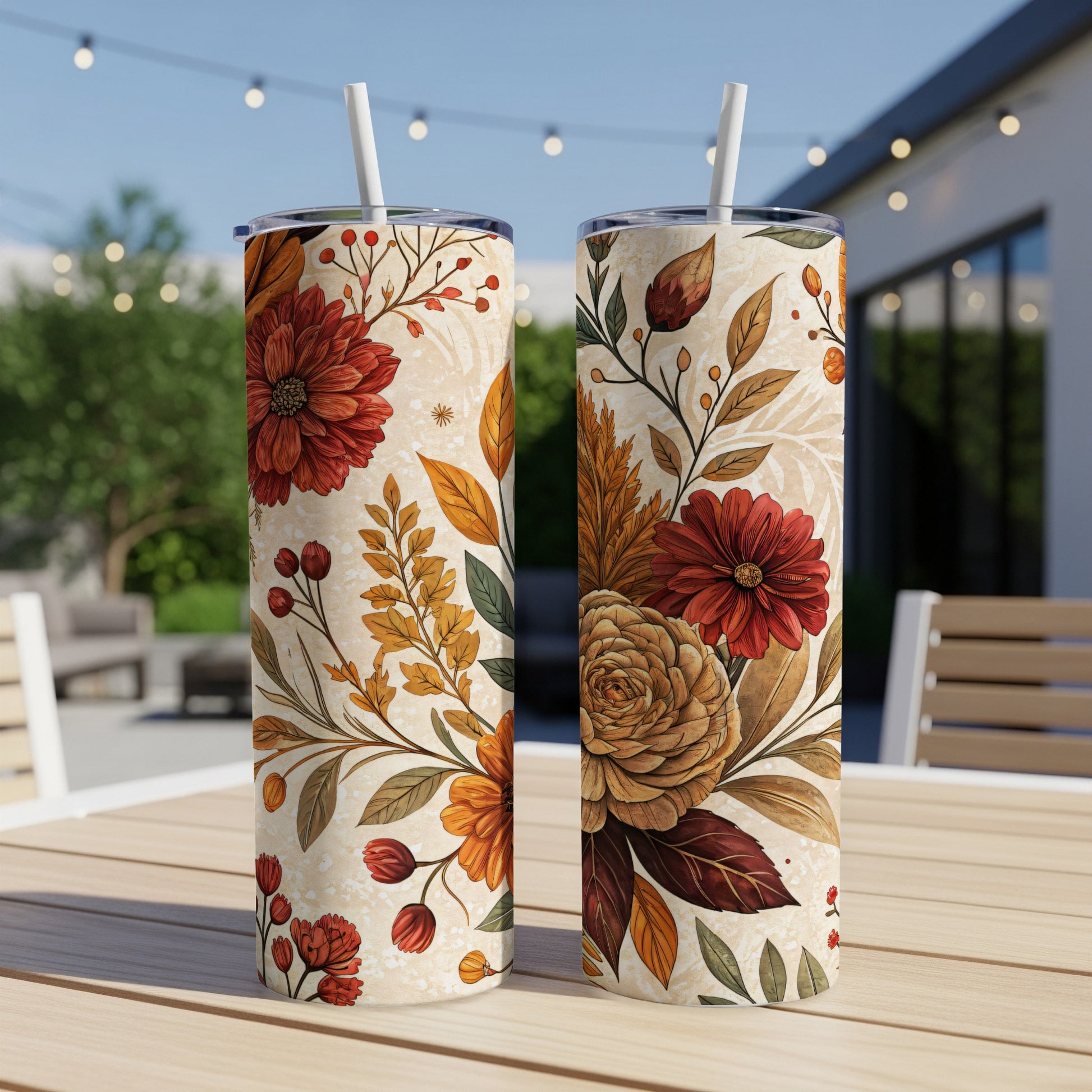 Autumn Floral Design Insulated Tumbler