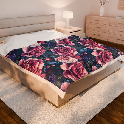 Floral Velveteen Plush Blanket - Cozy Home Decor for Floral Lovers