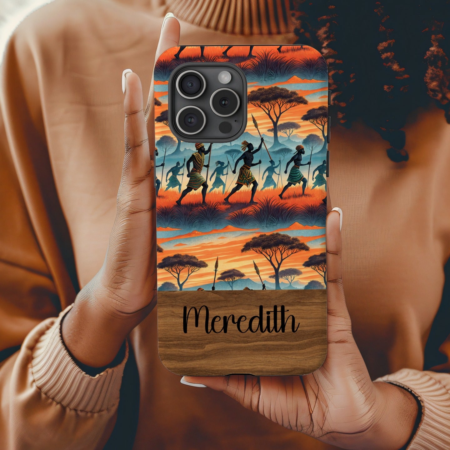 African Sunset Scene Personalized Phone Case