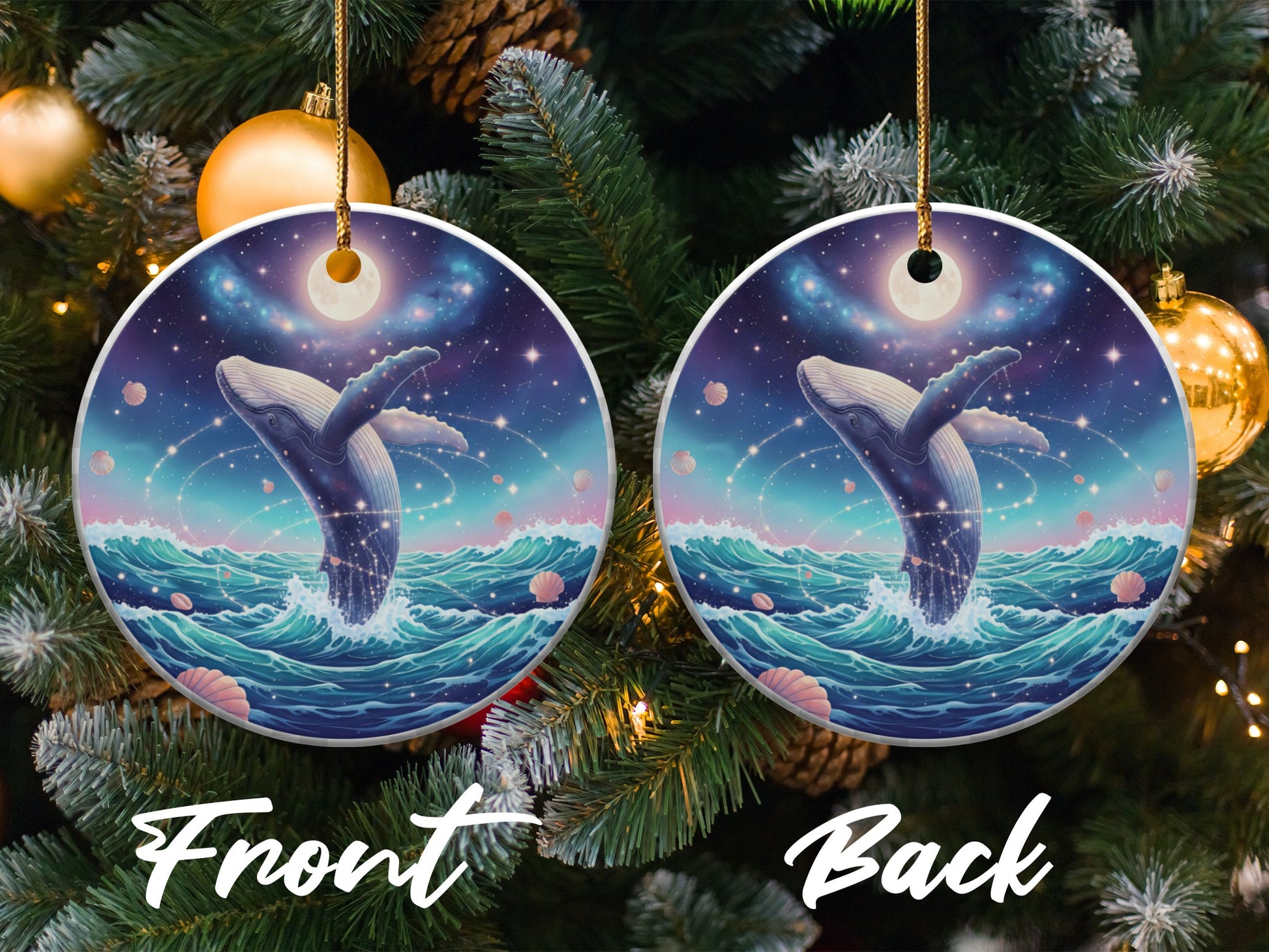 Celestial Whale Ornament for a Unique Holiday Ornament
