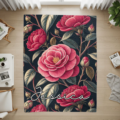 Jessica Floral Pattern Rug with Pink Roses Rug