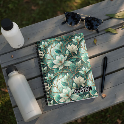 Custom Floral Design Spiral Notebook Customizable