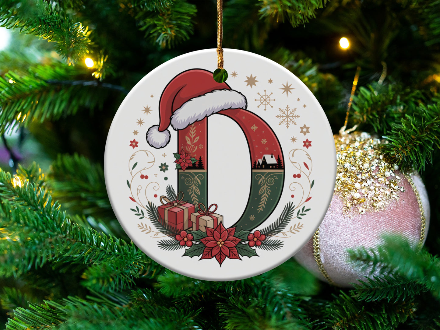 Festive Christmas Ornament with Santa Hat Design product