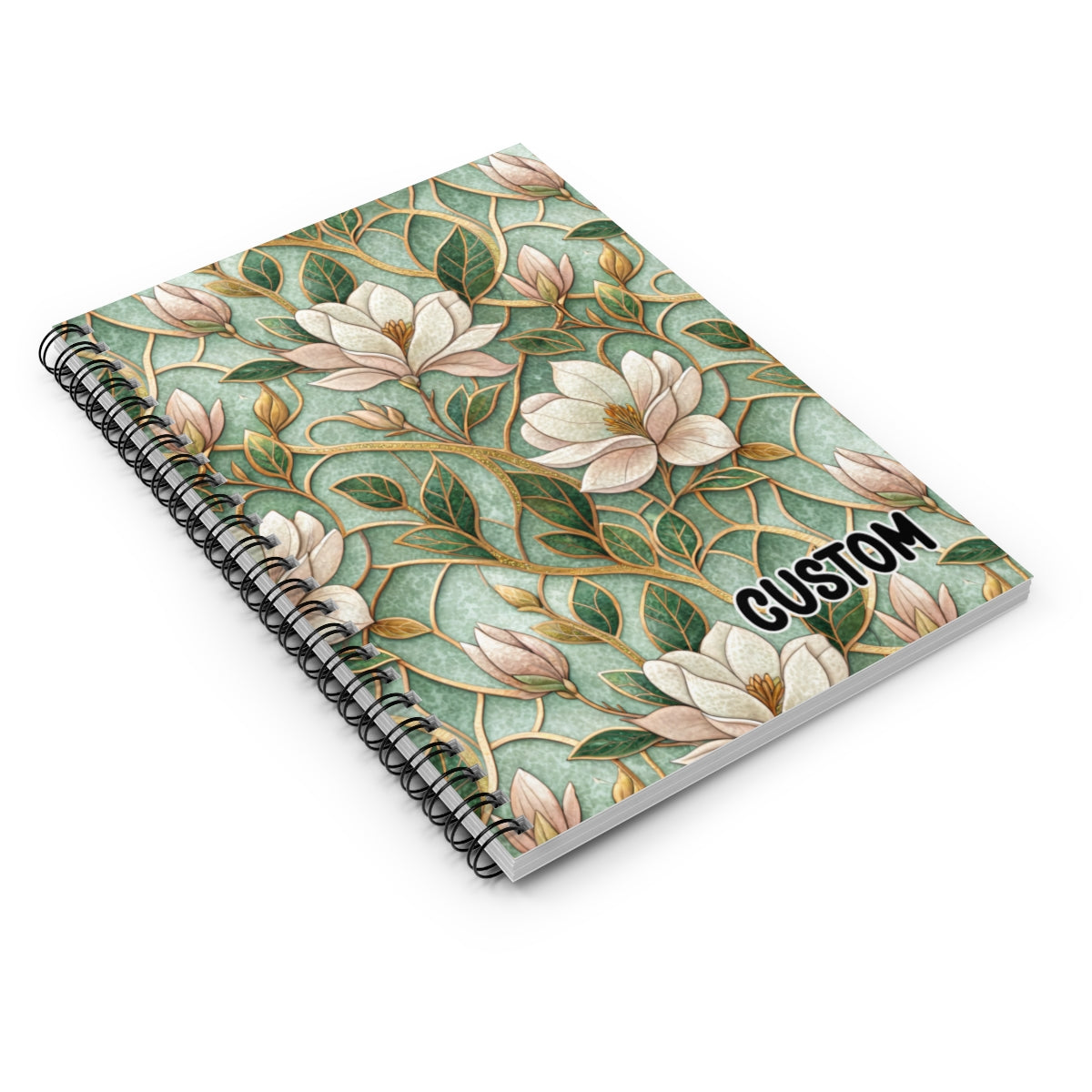 Custom Floral Pattern Spiral Bound Notebook