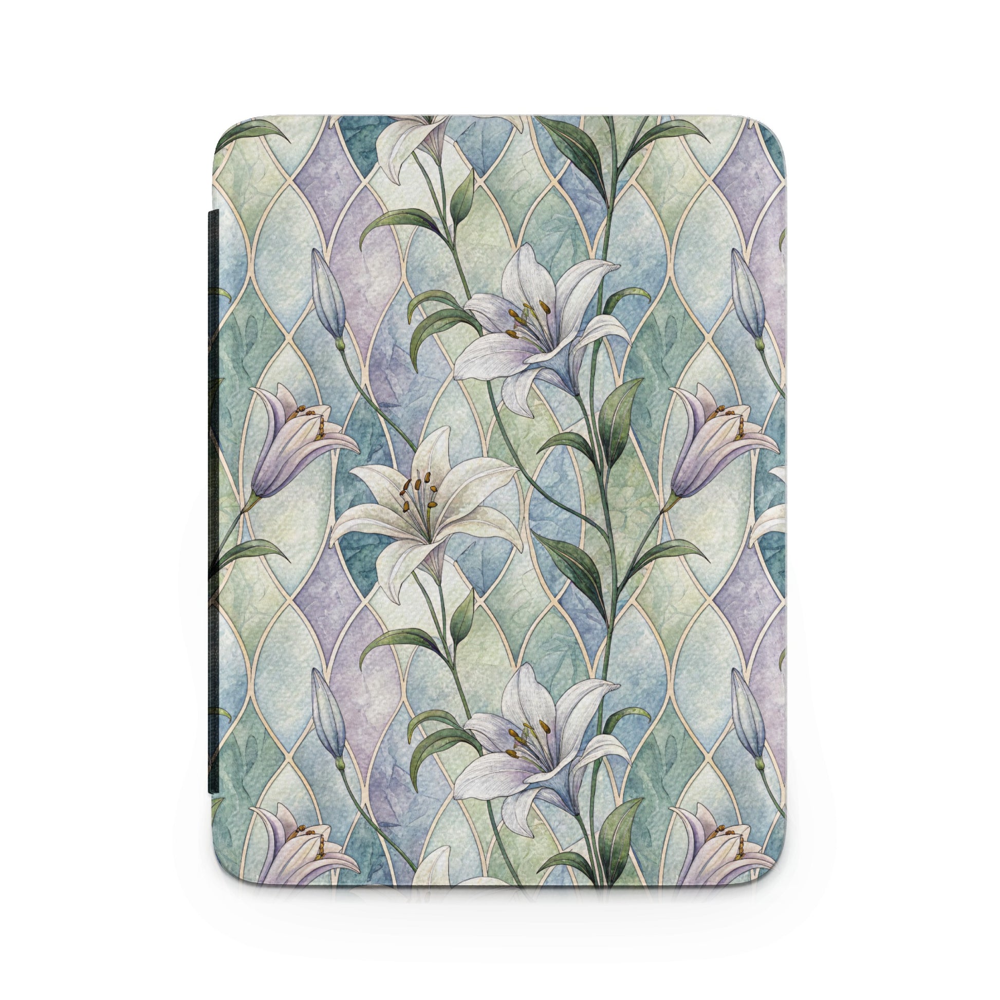 Pastel Floral Lily Pattern Custom Tablet Cover