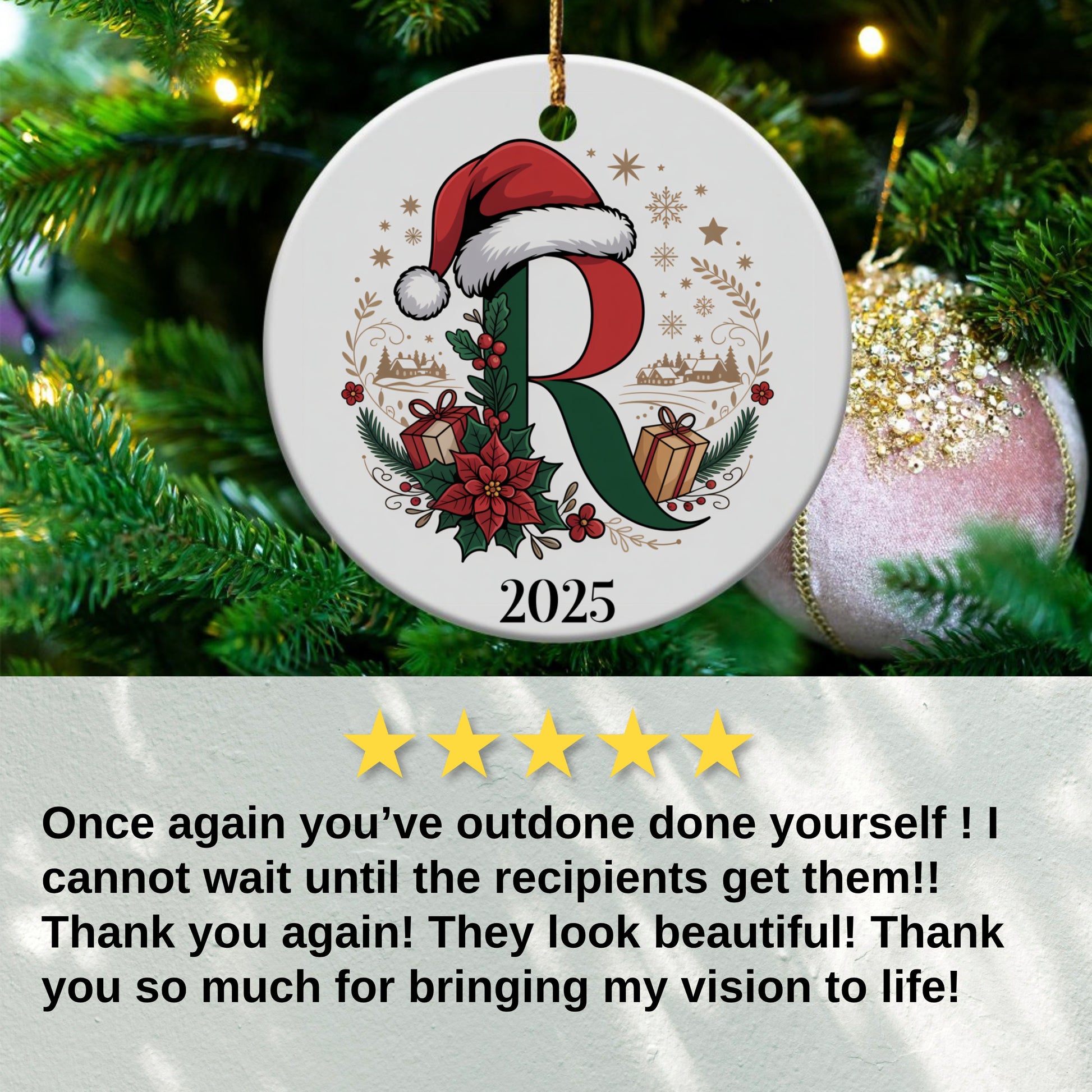 Personalized Christmas Initial Ornament product