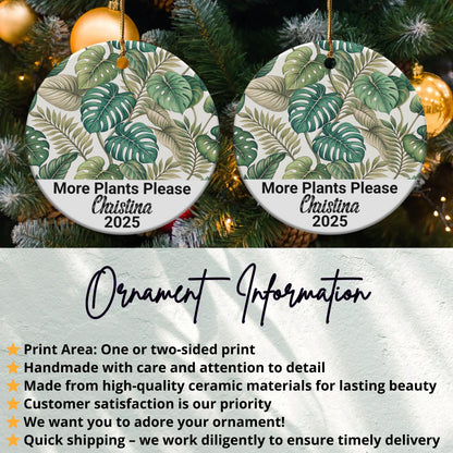 Tropical Leaf Design Personalized Ornament Product