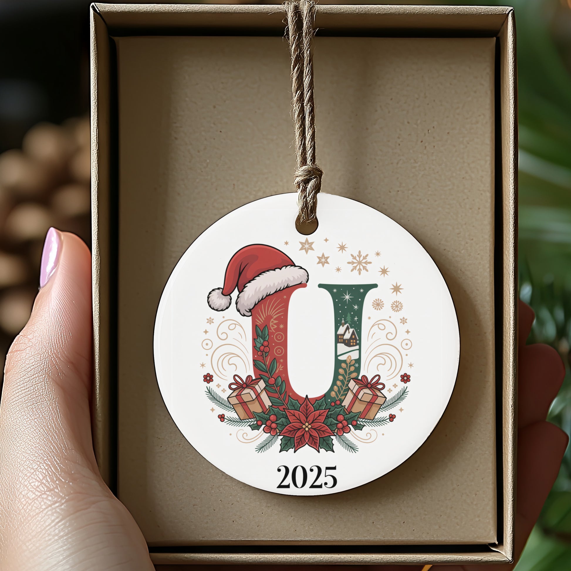 Festive Santa Hat U 2025 Christmas Ornament product