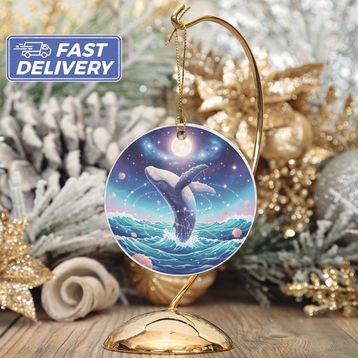 Celestial Whale Jumping Decorative Hanging Ornament product