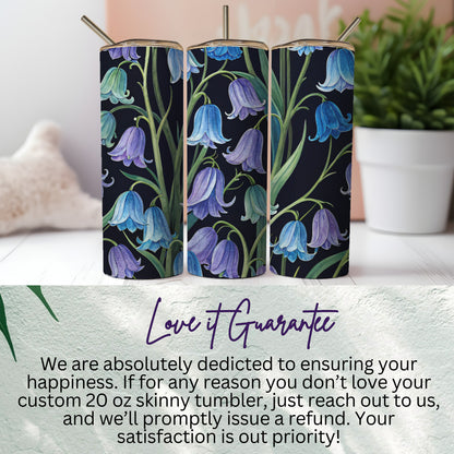 Custom 20 oz Skinny Tumbler with Floral Design