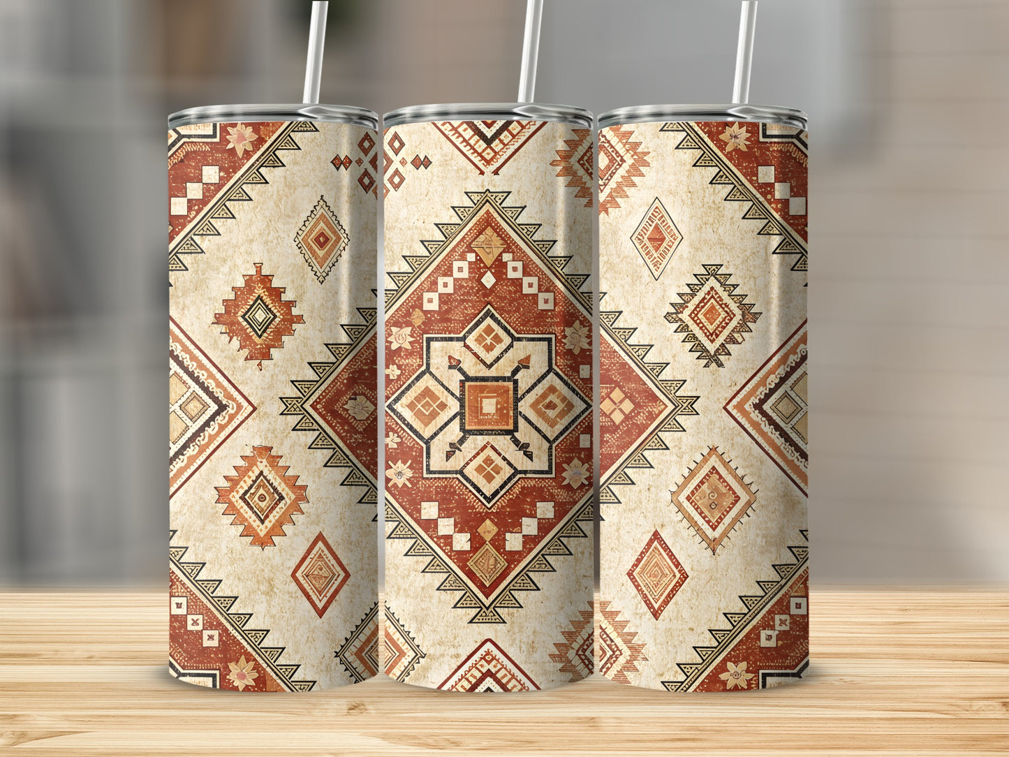 Geometric Southwestern Design Tumbler Cup